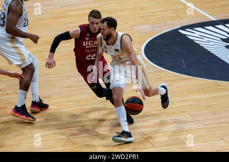 Sergio Rodríguez joueur de base espagnol, joueur du Real Madrid basket, pendant le match UCAM Murcia CB vs REAL MADRID basket, ACB, Endesa Basketball League, Banque D'Images