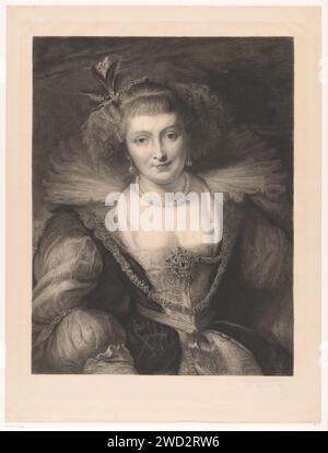 Portret van Hélène Fourment, Frédéric Auguste la Guillermie, d'après Peter Paul Rubens, 1892 papier gravure / gravure / pointe sèche personnages historiques - BB - femme Banque D'Images