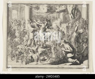 Prêtresse Pythie dans le temple de Delphes, Romeyn de Hooghe (attribué à), d'après Romeyn de Hooghe, 1687 imprimer prêtresse Pythie dans le temple de Delphes pays-Bas papier gravure oracle Delphique Delphes Banque D'Images