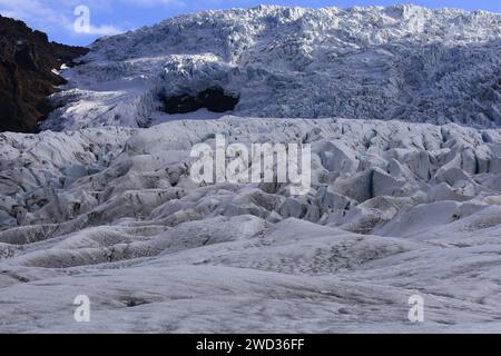 Falljökull est un glacier en Islande qui forme une langue glaciaire de Vatnajökull. Banque D'Images