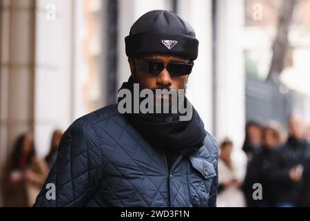 Milan, Italie. 14 janvier 2024. Lakeith Stanfield participera à la Fashion week de Milan automne/hiver 2024/2025 à Milan, Italie, le 14 janvier 2024. (Photo Alessandro Bremec/NurPhoto) crédit : NurPhoto SRL/Alamy Live News Banque D'Images