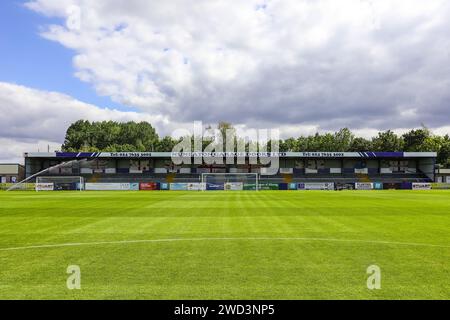 Stade de sécurité de première classe, Liberty Way, stade Nuneaton du Nuneaton Borough football Club. Banque D'Images