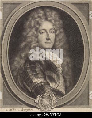 Portrait du maréchal Anne Jules de Noailles, Pieter van Schuppen, d'après François de Troy, 1693 tirage Paris gravure sur papier / gravure Banque D'Images