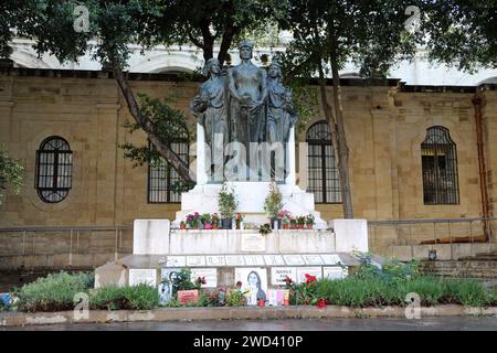 Monument du Grand Siège à la Valette Banque D'Images