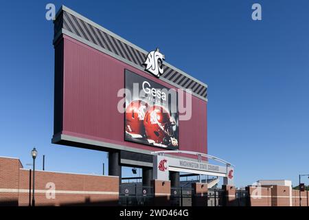 Pullman, WA, États-Unis - 23 mai 2023 ; enseigne et logo au stade Gesa Field de l'Université d'État de Washington Banque D'Images