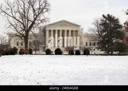 Washington, District de Columbia, États-Unis. 18 janvier 2024. La Cour suprême des États-Unis jeudi 18 janvier 2024 à Washington. (Image de crédit : © Eric Kayne/ZUMA Press Wire) USAGE ÉDITORIAL SEULEMENT! Non destiné à UN USAGE commercial ! Banque D'Images