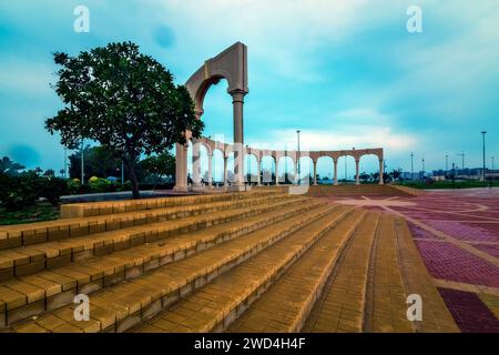 Matin en vue Fanateer Beach - Al Jubail, Arabie saoudite. Banque D'Images