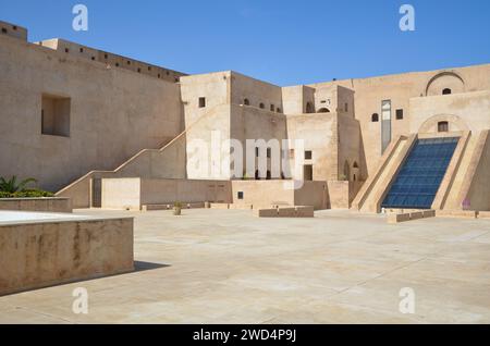 La cour de la forteresse de la kasbah à Sousse, Tunisie. Banque D'Images
