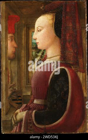 Portrait d'une femme avec un homme à un Casement. FRA Filippo Lippi. env. 1440. Banque D'Images