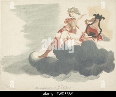 Apollo sur les nuages, Anonyme, 1688 - 1698 imprimer le Zonnegod Apollo est sur les nuages avec son treuil à la main. Gravure sur papier pays-Bas (histoire de) Apollo (Phoebus) Banque D'Images