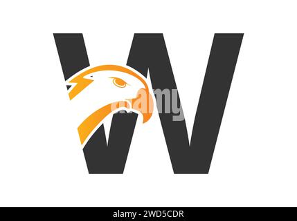 Lettre W Eagle Head logo Design Vector modèle. Conception moderne de logo pour l'identité de l'entreprise. Illustration de Vecteur