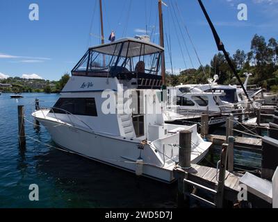 Bateaux à Lake Taupo Marina Banque D'Images