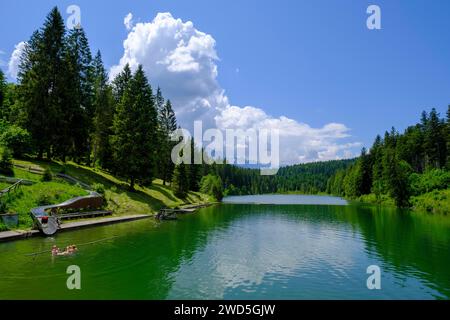 Grubsee, Klais près de Mittenwald, Werdenfelser Land, haute-Bavière, Bavière, Allemagne Banque D'Images