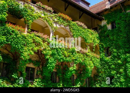 Arcades, mairie, ancienne maison de commerce, Burggasse, Schwaz, Inntal, Tyrol, Autriche Banque D'Images