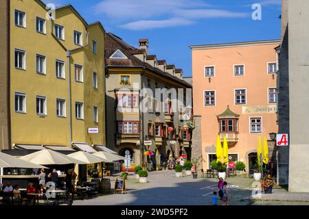 Place de la ville haute, Hall au Tyrol, Inntal, Tyrol, Autriche Banque D'Images