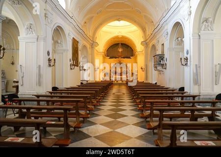 Intérieur de l'église de Santa Sofia dans la ville d'Anacapri. Île de Capri, Naples, Italie Banque D'Images