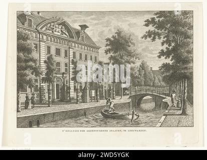 Paysage urbain avec le Collège de l'exécutif provincial à Leeuwarden, Carel Frederik Bendorp (I), d'après Jan Bulthuis, 1786 - 1792 papier d'imprimerie gravure de la ville-vue en général ; 'veduta' Leeuwarden Banque D'Images