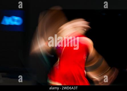 Melbourne, Australie, 19 janvier 2024. La joueuse de tennis biélorusse Aryna Sabalenka est en action lors de l'Open australien de tennis Grand Chelem 2024 à Melbourne Park. Crédit photo : Frank Molter/Alamy Live news Banque D'Images