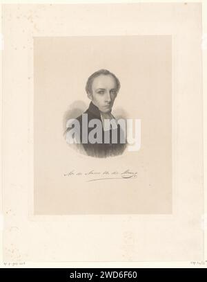 Portrait d'Abraham des Amorie van der Hoeven, Johannes Philippus Lange, d'après J. Kayser, tirage 1849 Portrait buste à droite d'Abraham des Amorie van der Hoeven, pasteur remonstrants à Utrecht. gravure sur papier acier Banque D'Images