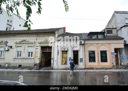 Vieux bâtiments dans la vieille ville de Novi Sad, Serbie. Banque D'Images
