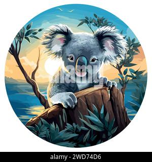 Koala regardant devant Illustration de Vecteur