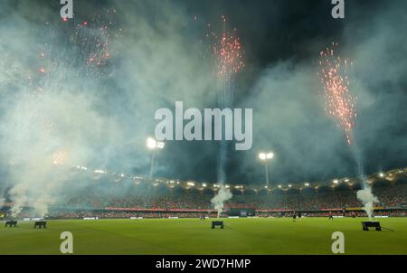 Gold Coast, Australie. 19 janvier 2024. Divertissement à mi-temps pendant le match de Big Bash League entre Brisbane Heat et Sydney Sixers au Heritage Bank Stadium. Crédit : Matthew Starling / Alamy Live News Banque D'Images