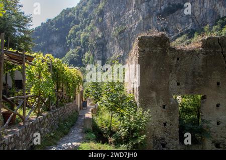 Moulins à papier vallée à Amalfi en campanie Banque D'Images