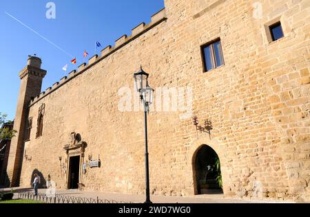 Olite ou Erriberri, Palacio Viejo o de los Teobaldos (12-13ème siècles). Navarre, Espagne. Banque D'Images