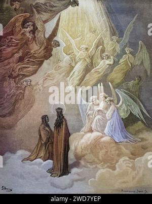 Illustration für Paradiso, die Göttliche Komödie von Dante Alighieri Canto XX lignes 10 à 12 von Gustave Dore 1832-1883, französischer Künstler, Inferno, Hölle, Paradies, Engel, Verdammnis, Historisch, digital restaurierte Reproduktion von einer Vorlage aus dem 19. Jahrhundert, Date d'enregistrement non indiquée Banque D'Images