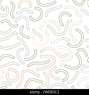 Motif sans couture géométrique coloré. Délimiter les lignes courbes Illustration de Vecteur