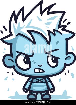 Angry Crying Crying Cartoon Monster Character Vector Illustration. Illustration de Vecteur