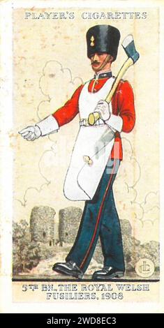 5e Bataillon, Royal Welsh Fusiliers cigarette Card. Banque D'Images