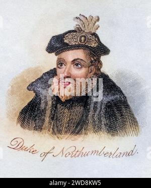 John Dudley 1501 - 1553 1. Herzog von Northumberland Tudor-General, Admiral und Politiker de-facto-Herrscher von England aus dem Buch Crabbs Historical Dictionary aus 1825, Historisch, digital restaurierte Reproduktion von einer Vorlage aus dem 19. Jahrhundert, Date d'enregistrement non indiquée Banque D'Images