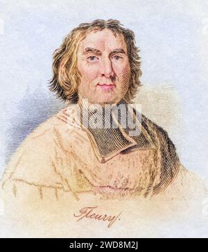 Andre-Hercule Kardinal de Fleury Bischof von Frejus 1653- 1743 Französischer Kardinal aus dem Buch Crabbs Historical Dictionary aus 1825, Historisch, digital restaurierte Reproduktion von einer Vorlage aus dem 19. Jahrhundert, Date d'enregistrement non indiquée Banque D'Images