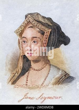 Jane Seymour 1509-1537 Dritte Ehefrau von Heinrich VIII Von England aus dem Buch Crabbs Historical Dictionary aus 1825, Historisch, digital restaurierte Reproduktion von einer Vorlage aus dem 19. Jahrhundert, Date d'enregistrement non indiquée Banque D'Images