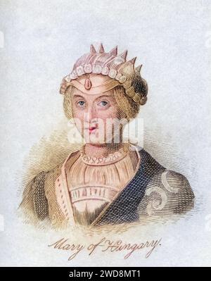 Maria von Habsburg auch Maria oder Marie von Ungarn von Österreich von Kastilien oder von Burgund genannt 1505 -1558 Königin und Gemahlin von Ludwig II Von Ungarn und Böhmen aus dem Buch Crabbs Dictionnaire historique aus 1825, Historisch, digital restaurierte Reproduktion von einer Vorlage aus dem 19. Jahrhundert, Date d'enregistrement non indiquée Banque D'Images