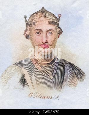 Wilhelm I. der Eroberer 1027-1087 Erster normannischer König von England, Historisch, digital restaurierte Reproduktion von einer Vorlage aus dem 19. Jahrhundert, Date d'enregistrement non indiquée Banque D'Images