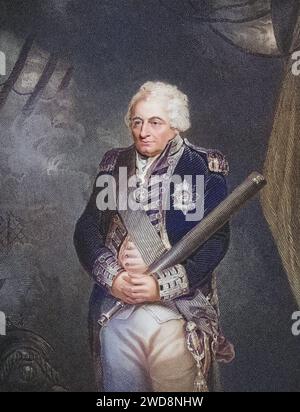 John Jervis, 1e. Comte de Saint-Vincent. 1735-1823. Admiral in der britischen Royal Navy, Historisch, digital restaurierte Reproduktion von einer Vorlage aus dem 19. Jahrhundert, Date d'enregistrement non indiquée Banque D'Images