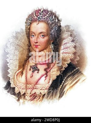 Elisabeth I., 1533-1603 Königin von England 1558-1603, Historisch, digital restaurierte Reproduktion von einer Vorlage aus dem 19. Jahrhundert, Date d'enregistrement non indiquée Banque D'Images