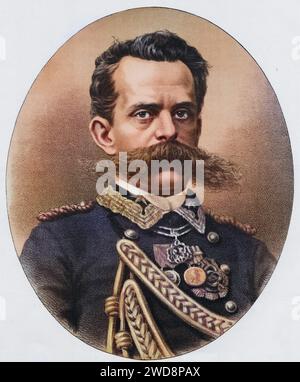 Humberto oder Umberto I., 1844-1900. König von Italien, Florenz und den beiden Sizilien, 1878-1900, Historisch, digital restaurierte Reproduktion von einer Vorlage aus dem 19. Jahrhundert, Date d'enregistrement non indiquée Banque D'Images