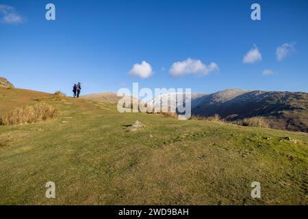 Vues de Helm Crag, Lake District, Cumbria, Angleterre, Royaume-Uni, GB, Europe. Banque D'Images