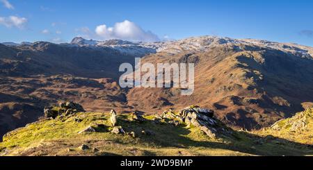 Vues de Helm Crag, Lake District, Cumbria, Angleterre, Royaume-Uni, GB, Europe. Banque D'Images