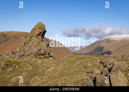 Vues de Helm Crag, Lake District, Cumbria, Angleterre, Royaume-Uni, GB, Europe. Banque D'Images