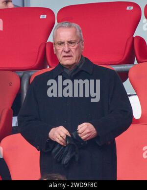 Joachim Herrmann, Bayerischer Innenminister visite au service commémoratif de la défunte légende du football Franz Beckenbauer est décédé le 7 janvier 2024 le 19 janvier 2024 à Munich, en Allemagne. Saison 2023/2024, 1.Bundesliga, FCB, Munich, FC Bayern München, journée x, x.Spieltag Banque D'Images