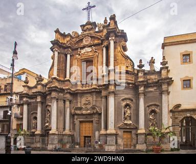 Église Sant'Anna la Misericordia à Palerme. Île de Sicile. Italie Banque D'Images