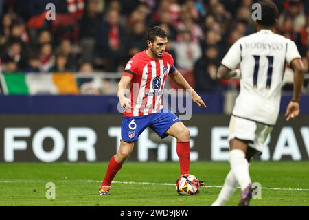 Madrid, Espagne. 18 janvier 2024. Koke (Atletico) football/football : Espagnol 'Copa del Rey' match entre le Club Atletico de Madrid 3-2 Real Madrid CF à l'Estadio Civitas Metropolitano à Madrid, Espagne . Crédit : Mutsu Kawamori/AFLO/Alamy Live News Banque D'Images