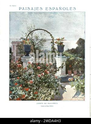1924-01-26, la Esfera, Paisajes españoles.—Jardín de Mallorca, Eliseo Meifren. Banque D'Images