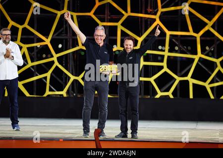 Audi Sport W2RC constructeurs vainqueurs lors du podium final du Dakar 2024 le 19 janvier 2024 à Yanbu, Arabie Saoudite crédit : Independent photo Agency/Alamy Live News Banque D'Images