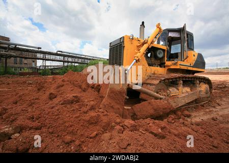 Le gros bulldozer de construction lourds Banque D'Images