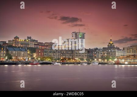 Photo de la cityview de Savannah Géorgie et de la rivière Banque D'Images